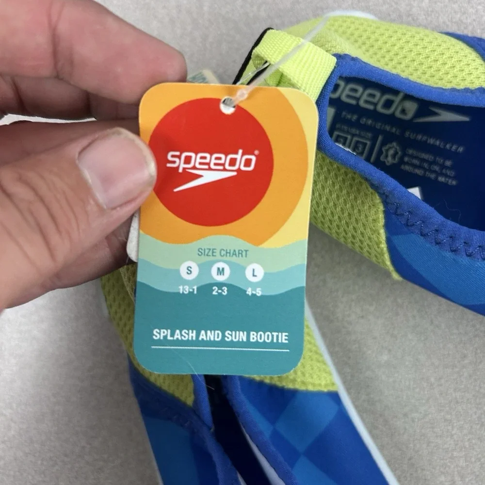 Speedo Splash And Sun Bootie Junior Size Medium M (2-3) Blue/Green Water Shoes‎